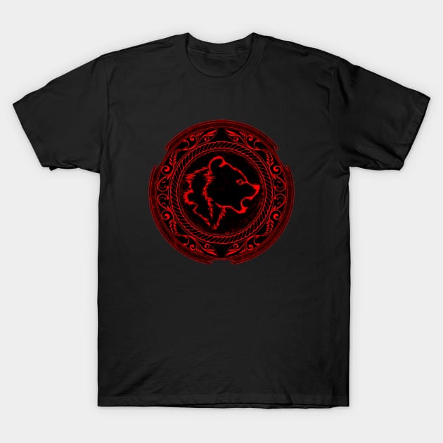 Viking bear warrior berserker shield T-Shirt by NicGrayTees